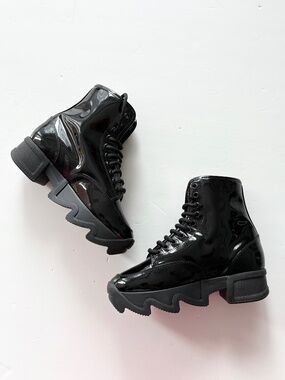 IRI NYC patent leather combat boots